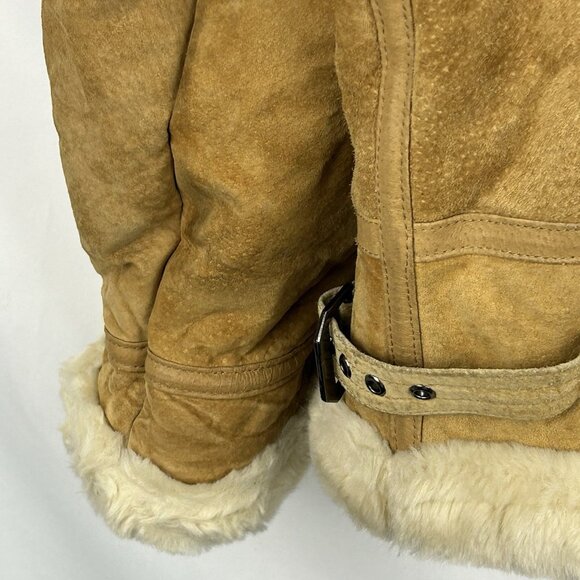 VTG Phat Farm Coat Men 5XL Brown Suede Gen.Leather Faux Fur Sherpa Heavy Hip Hop - Picture 10 of 16